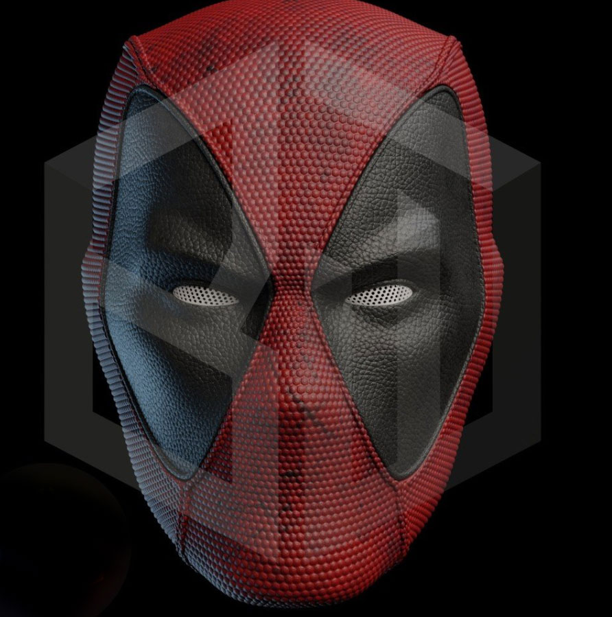 Elmo testurizzato in stile fumetto Deadpool